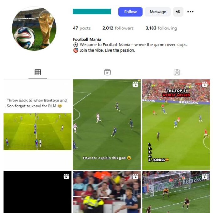 2K Sports Football Instagram Account for sale