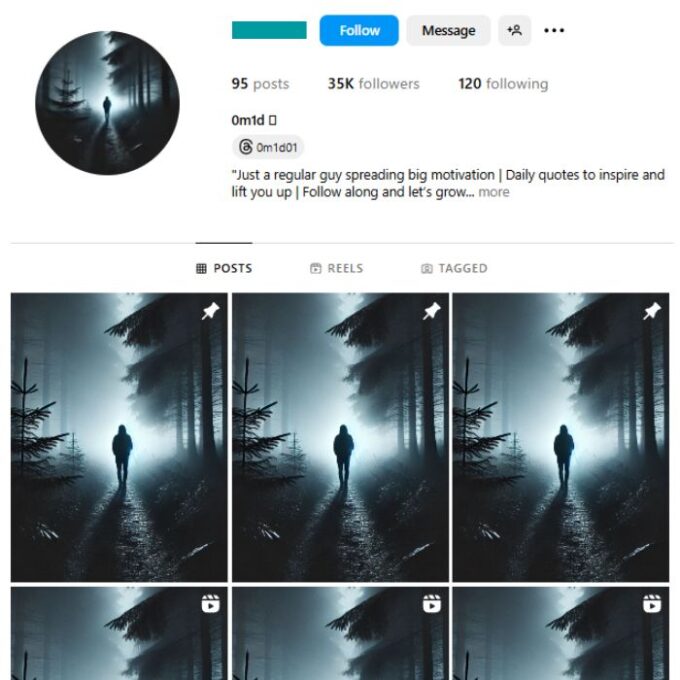 35K Dark Aesthetic Mystery Instagram Account for sale