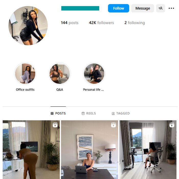 40K Model Office Girl Instagram Account for sale