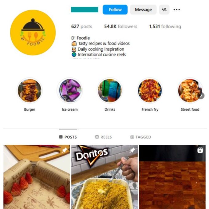 50K Food Recipe Instagram Account for sale