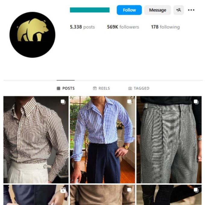 560K Men's Fashion Instagram Account for sale