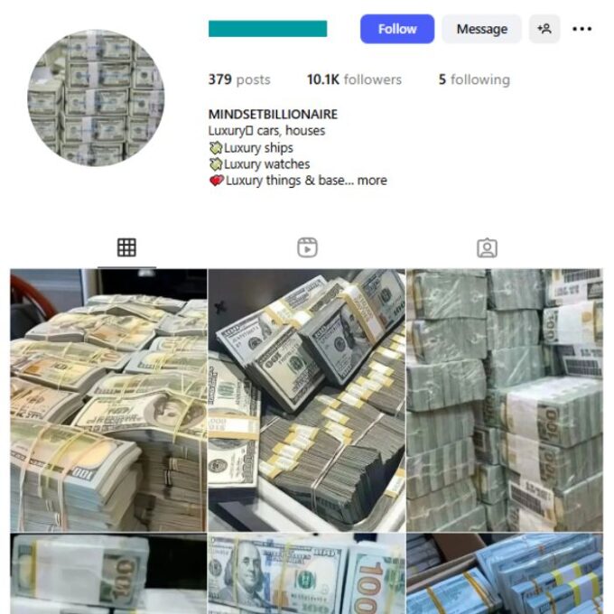 10K Cash Money Instagram Account for sale