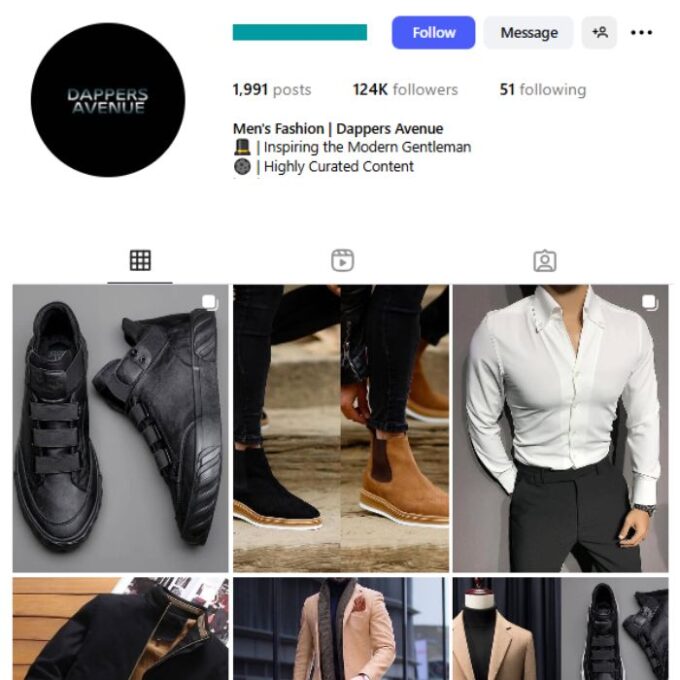 120K Men's Fashion Style Instagram Account for sale