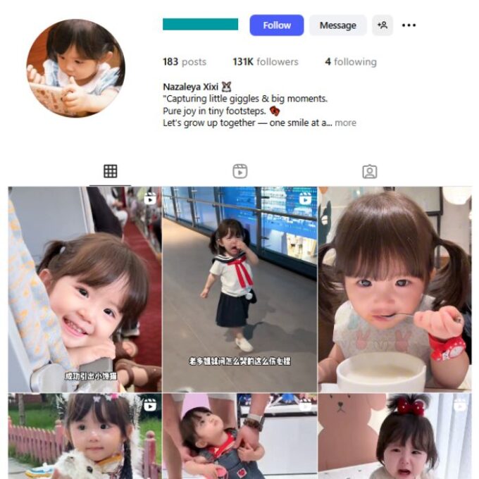 130K Baby & Family Lifestyle Instagram Account for sale
