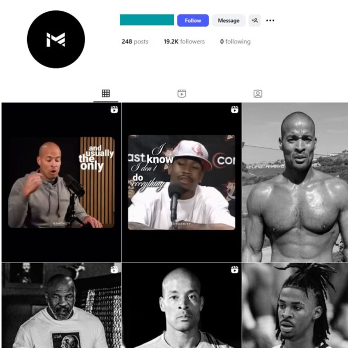 19K Success Mindset Instagram Account for Sale