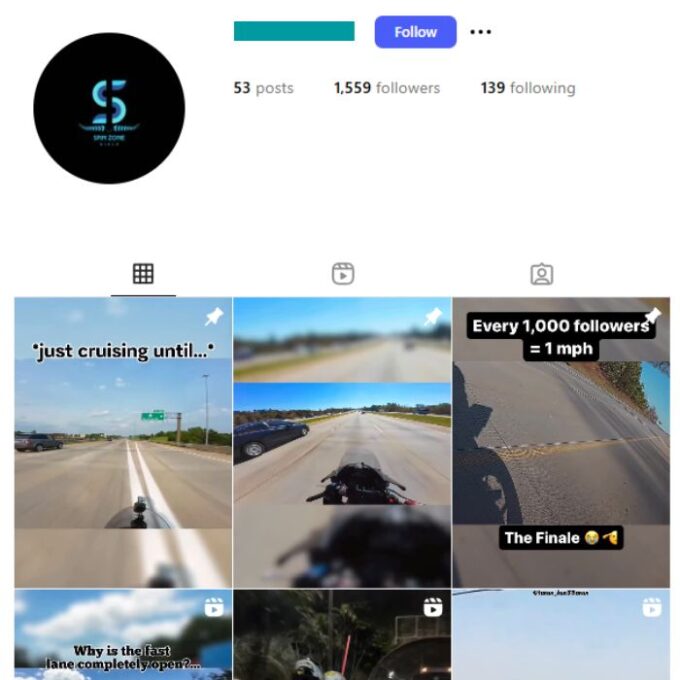 1K Bikes Racing Instagram Account for sale