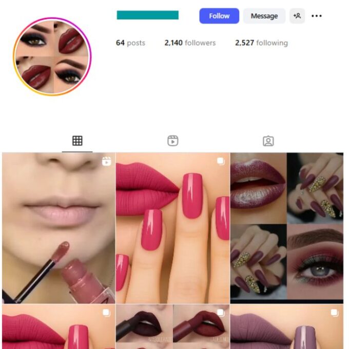 2K Lipsticks Makeup Instagram Account for sale