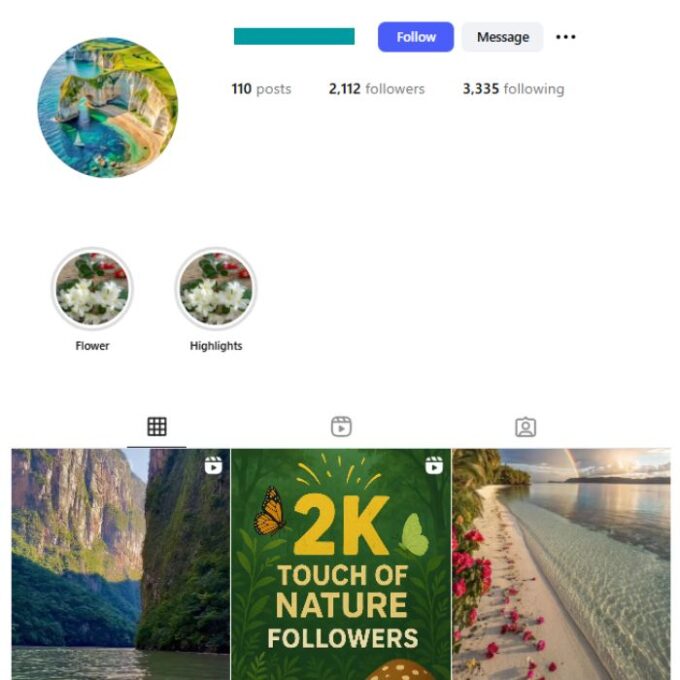 2K Nature Travel Instagram Account for sale