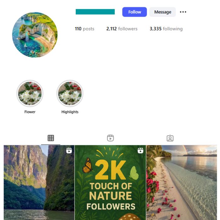 2K Nature Travel Instagram Account for sale
