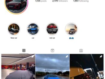 2K Super Cars Instagram Account for sale
