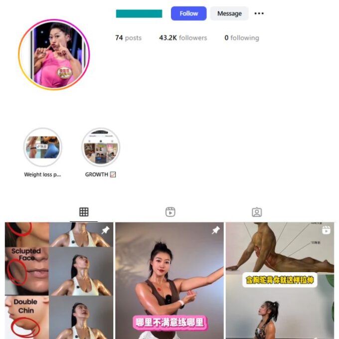 40K Fitness Girl Instagram Account for sale