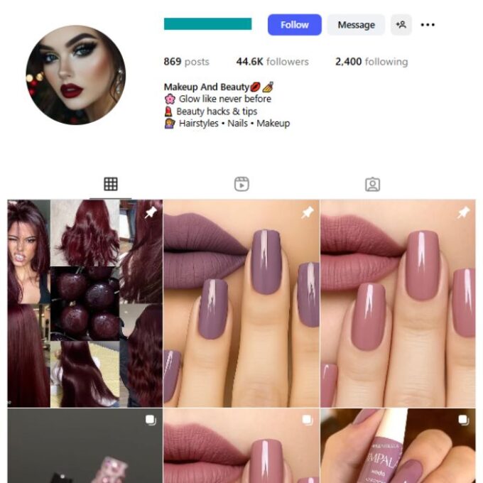 40K Makeup Nails Instagram Account for sale