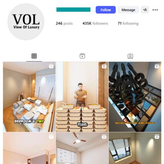 430K Architecture Interior Design Instagram Account for sale