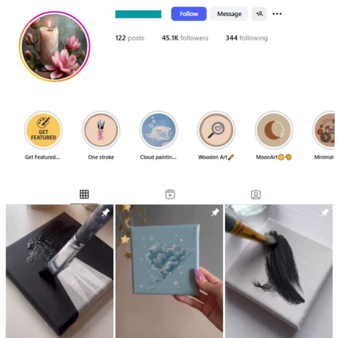 45K Paintings Art Instagram Account for sale