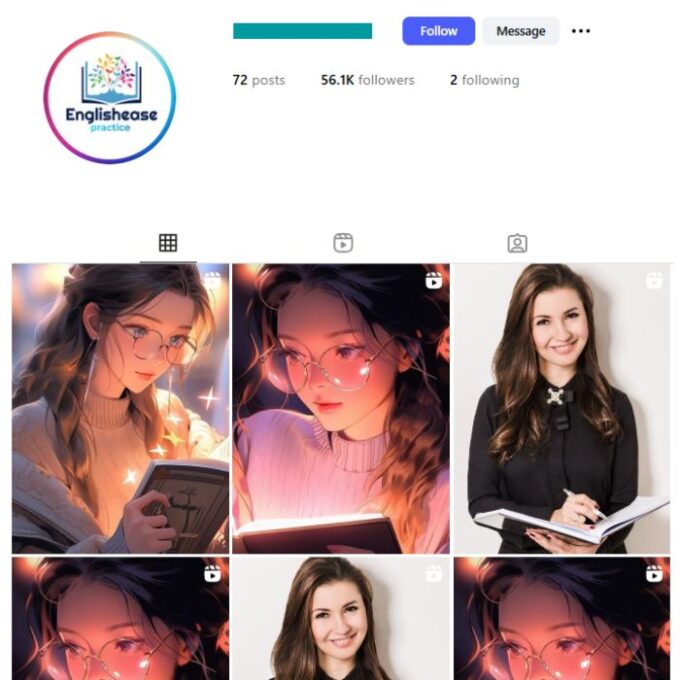 55K English Learning Instagram Account for sale