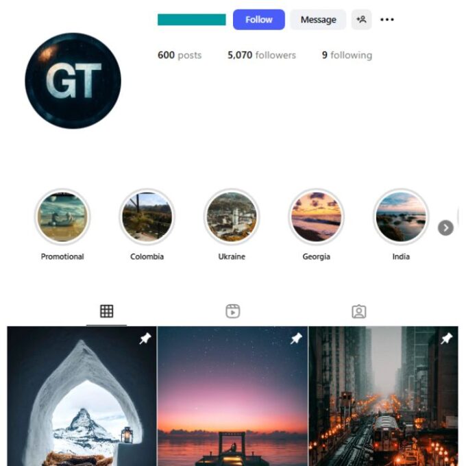 5K Travel Destinations Instagram Account for sale