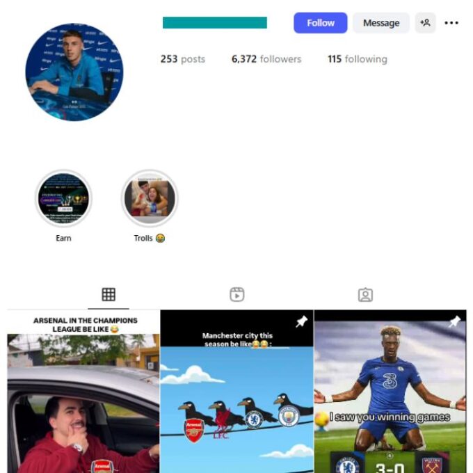 6K Sports Football Instagram Account for sale