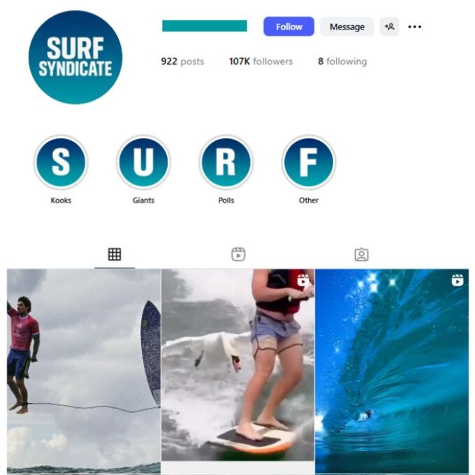 105K Surfing Adventure Instagram Account for sale