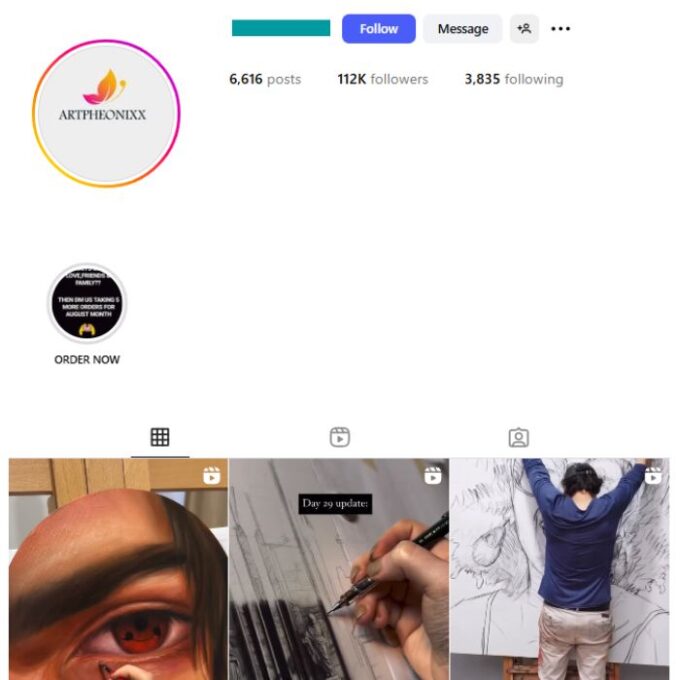110K Paintings Art Instagram Account for sale