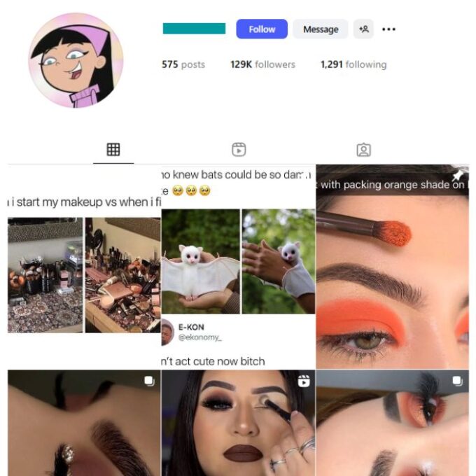 125K Girl's Makeup Instagram Account for sale