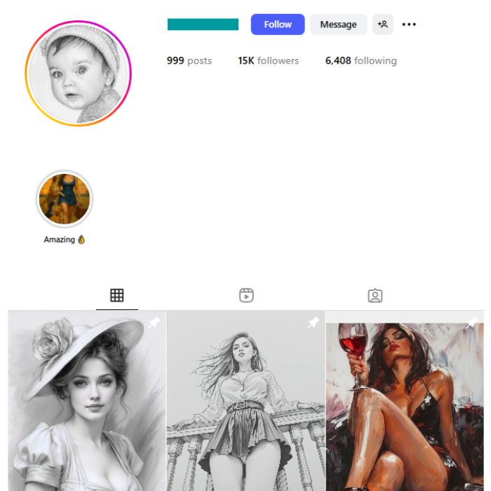15K Drawing Artwork Instagram Account for sale
