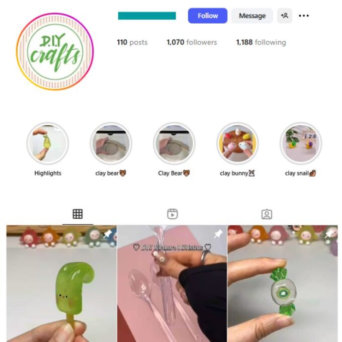 1K DIY Clay Instagram Account for sale