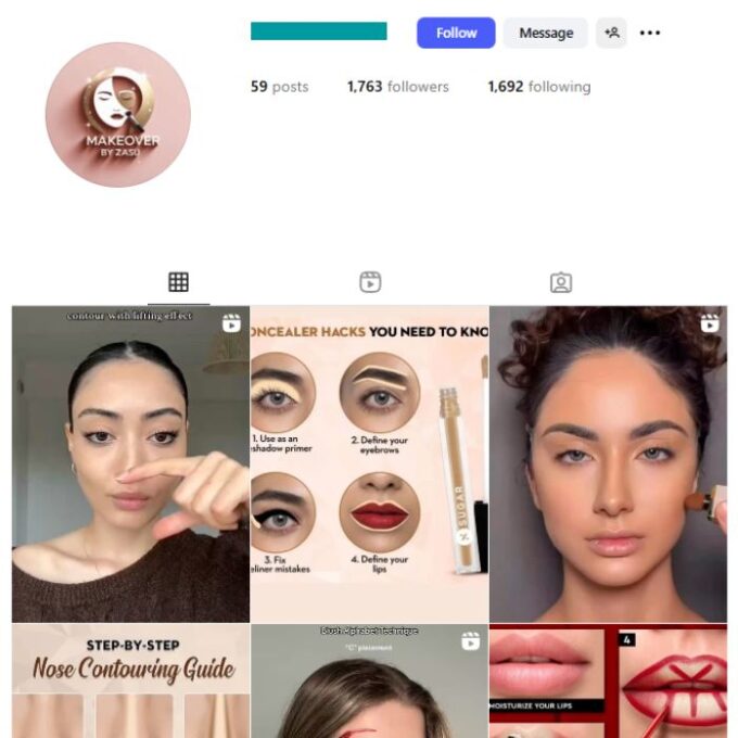 1K Makeup Cosmetics Instagram Account for sale