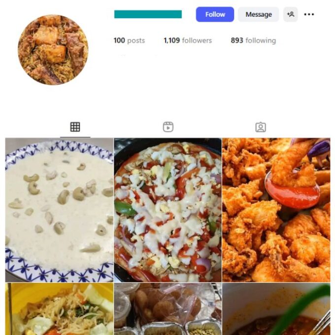 1K Oriental Foods Instagram Account for sale