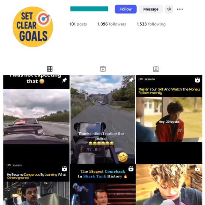 1K Success Motivation Instagram Account for sale