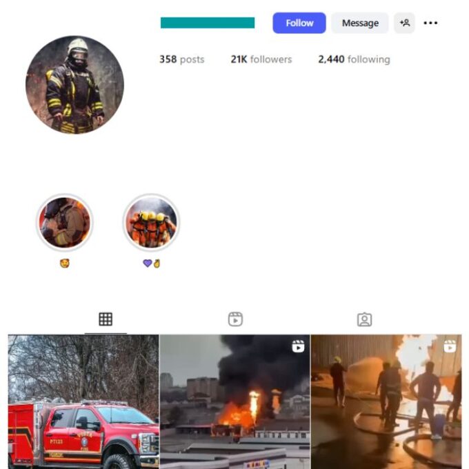 20K Firefighter Rescue Instagram Account for sale