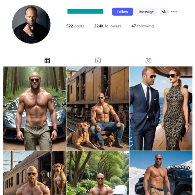 220K Jason Statham Fan Instagram Account for sale
