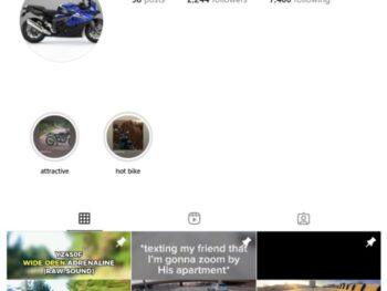 2K Racing Bike Head Cam Instagram Account for sale