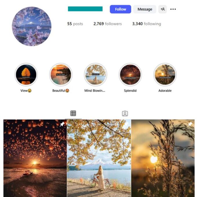 2K Scenic Landscapes Instagram Account for sale