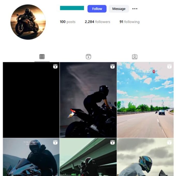 2K Sports Bikes Instagram Account for sale