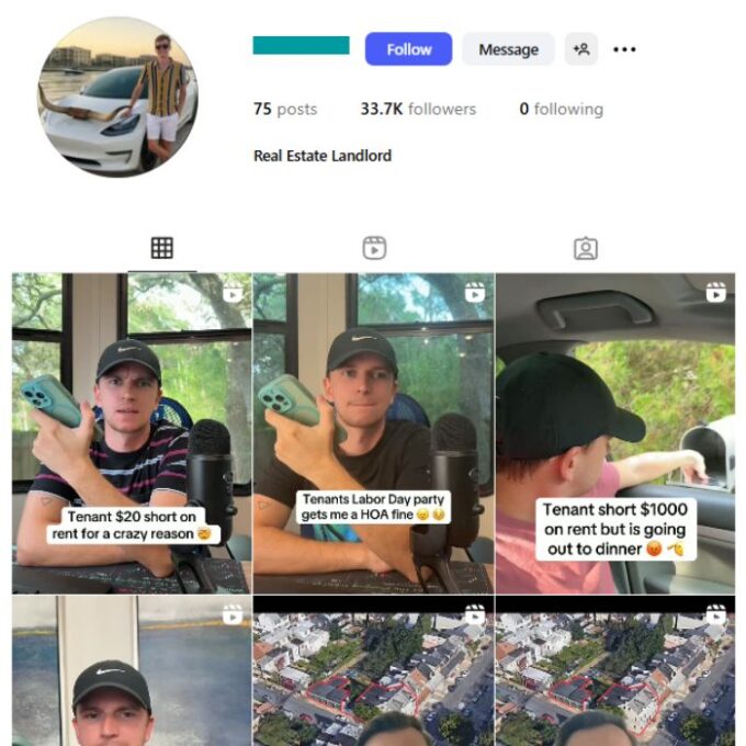 33K Real Estate Landlord Instagram Account for sale
