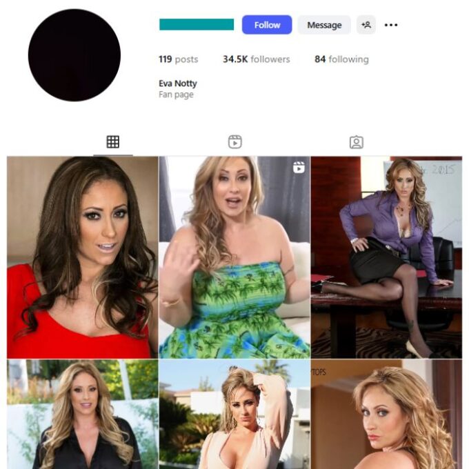 34K Eva Notty Adult Model Instagram Account for sale
