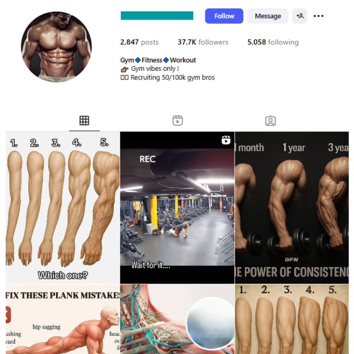 37K Health Fitness Instagram Account for sale