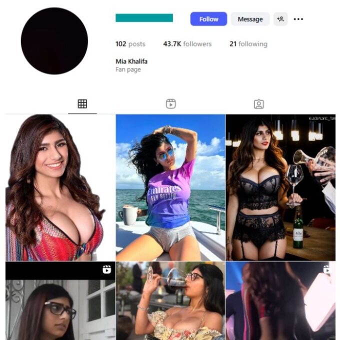 40K Mia Khalifa Model Fan Instagram Account for sale