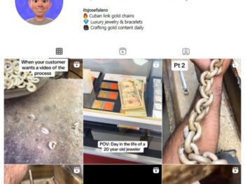 50K Luxury Gold Jewelry Instagram Account for sale