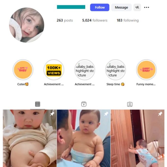 5K Kids Babies Instagram Account for sale