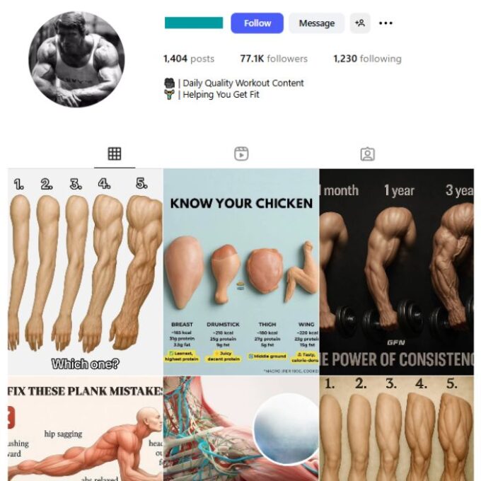75K Bodybuilding Gym Instagram Account for sale