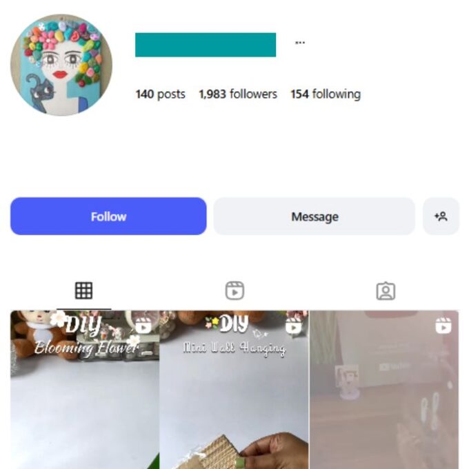 1K Art & Crafts Instagram Account for sale