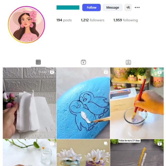 1K DIY Artwork Instagram Account for sale