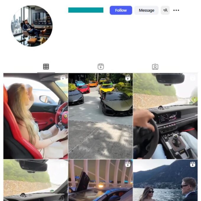 1K Luxury Cars Instagram Account for sale