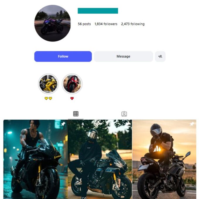 1K Sports Bikes Instagram Account for sale