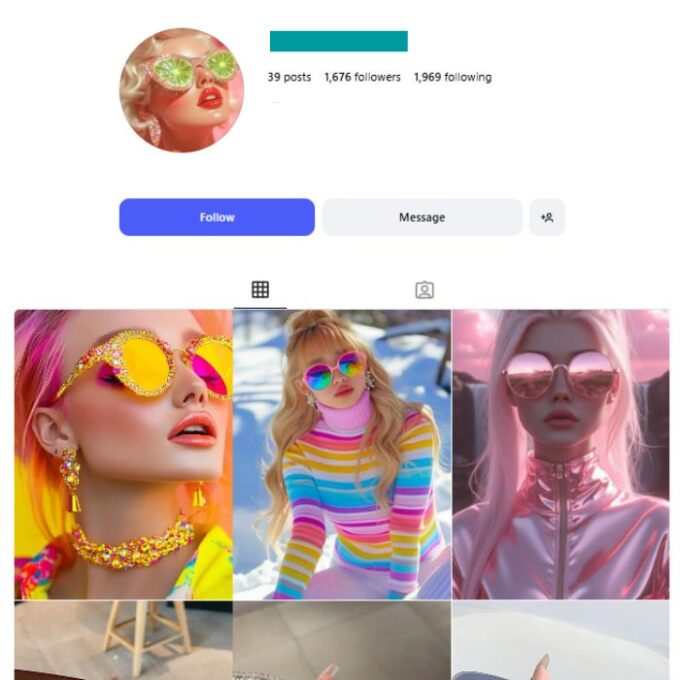 1K Women's Sunglasses Instagram Account for sale
