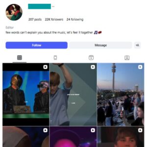 20K Songs Music Instagram Account for sale