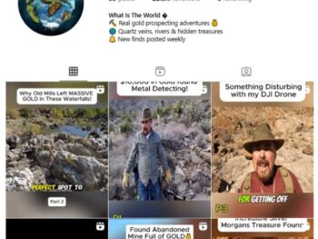 22K Gold Prospecting Treasure Hunt Instagram Account for sale
