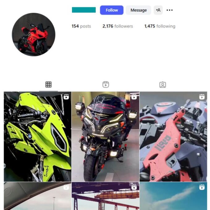 2K Bikes Automotive Instagram Account for sale