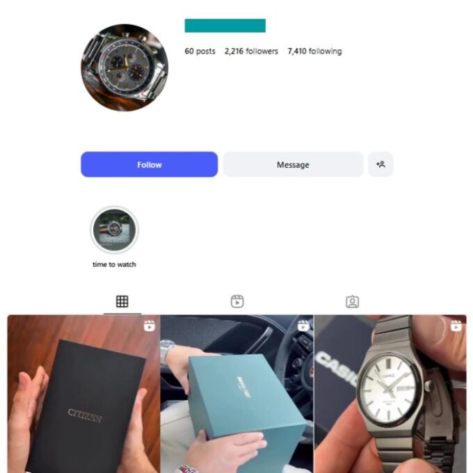 2K Luxury Watches Instagram Account for sale